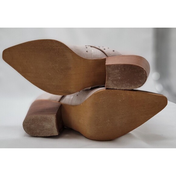 A Riber Girl Womens Emme Gray Studded Faux Croc Heeled Ankle Boots Size 8.5 US - Picture 5 of 10